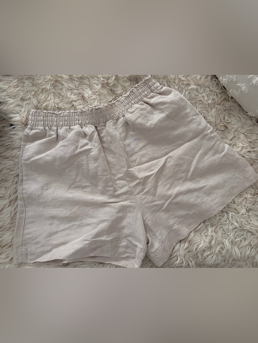 H&M Elastic-Waist Linen Blend Shorts / Two Pairs